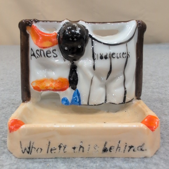 Antique Other - Vintage Made in Japan Ceramic Novelty Ashtray Who Left This Behind Humorous VG